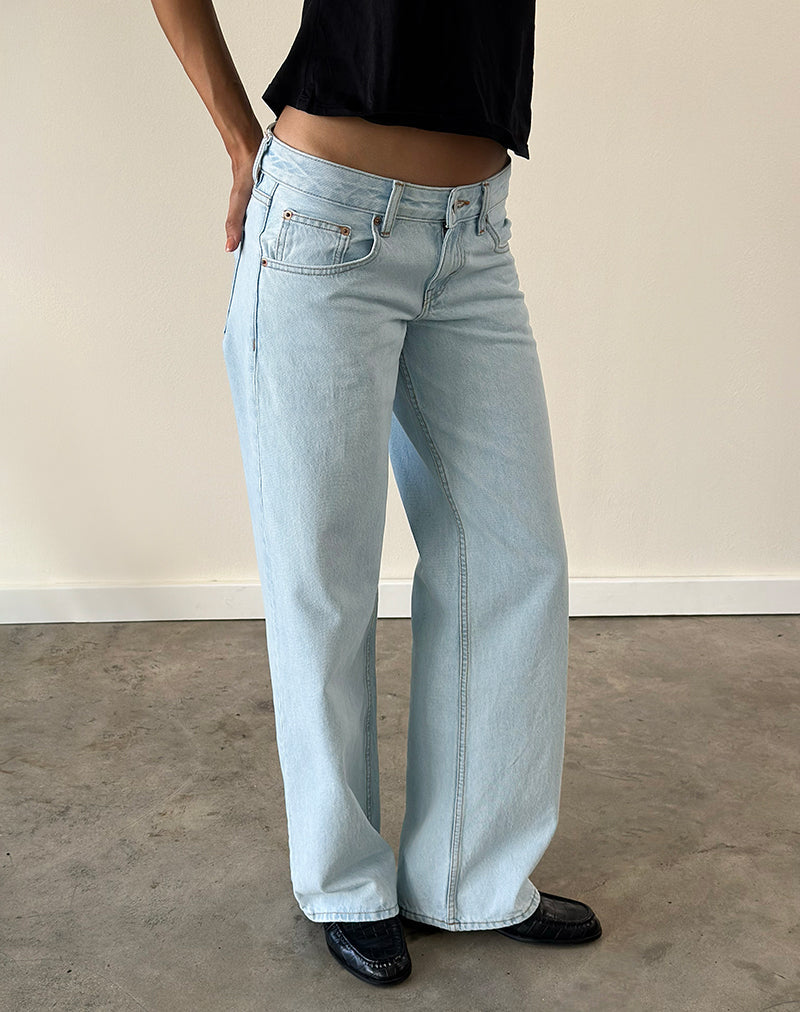 Image of Low Rise Parallel Jeans in Light Wash Blue