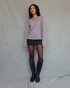 Image of Damon Baggy Long Sleeve Top in Elephant Grey Tissue Jersey