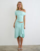 Image of Esmeray Midi Skirt in Rayon Jersey Aqua