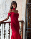 Image of Dansya Midi Chiffon Dress in Red