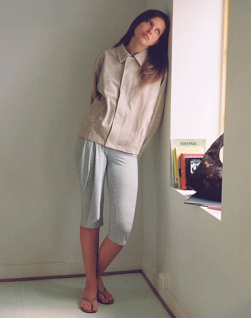 Effy Tie Side Capri in Cupro Grey Marl