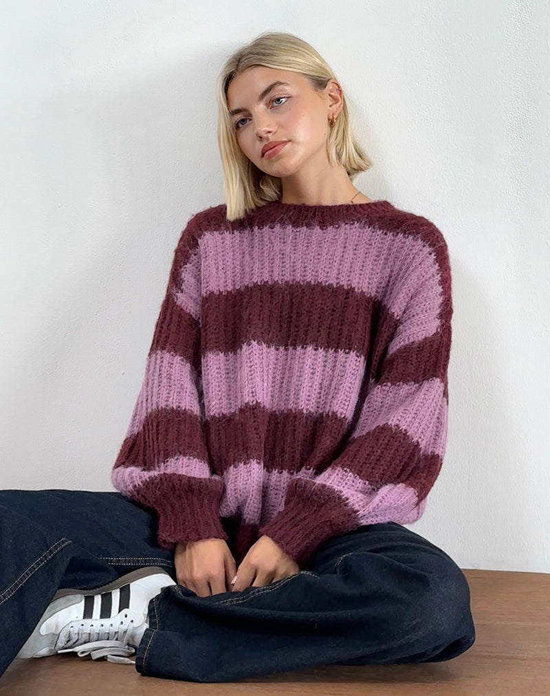 Image of Daren Jumper in Purple Stripe