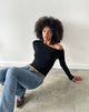 Image of Dareon Long Sleeve Off The Shoulder Top in Black