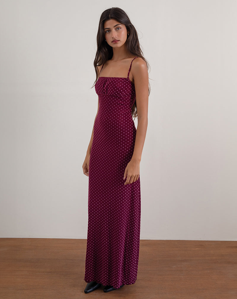 Image of Darsih Maxi Dress in Basic Polka Flock Berry