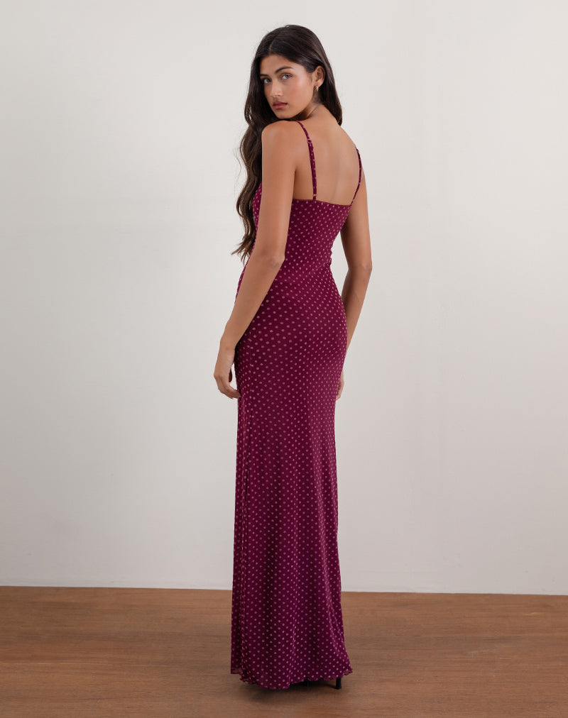 Image of Darsih Maxi Dress in Basic Polka Flock Berry