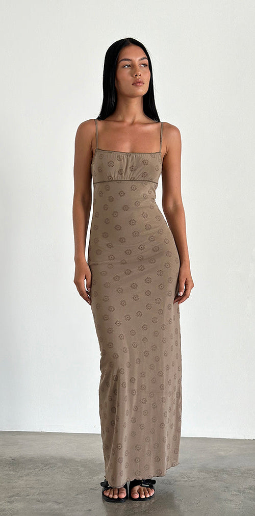 Image of Darsih Maxi Dress in Daisy Flock Light Brown