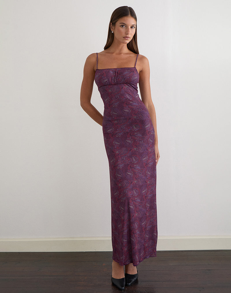 Darsih Maxi Dress in Regal Paisley Purple