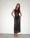 image pf Daudy Tie Back Lace Maxi Dress in Jet Black Lace