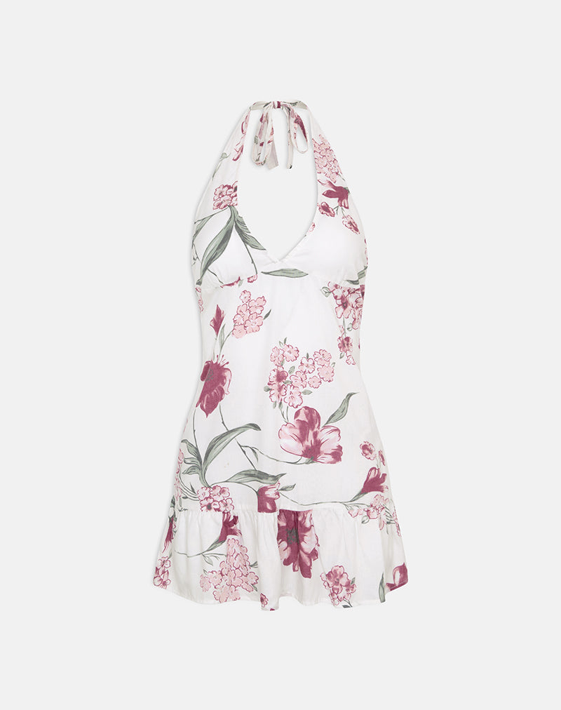 Image of Deliana Mini Dress in Femme Floral White