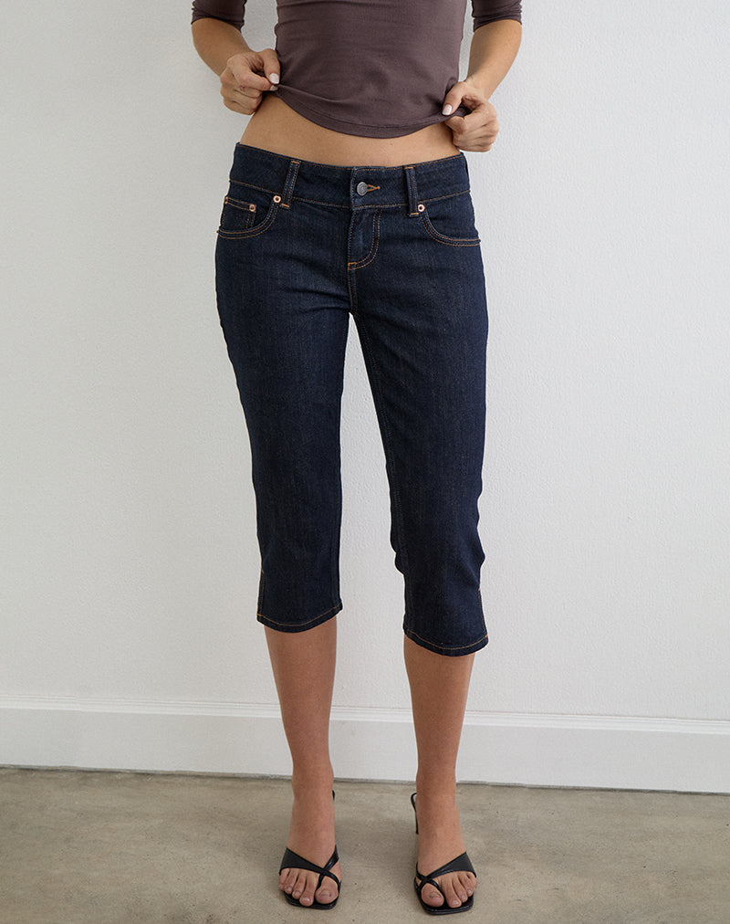Image of Denim Capri Jean in Indigo