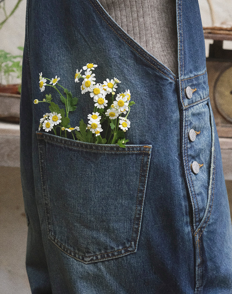 Image of Image of Denim Dungaree in Mid Blue Tint