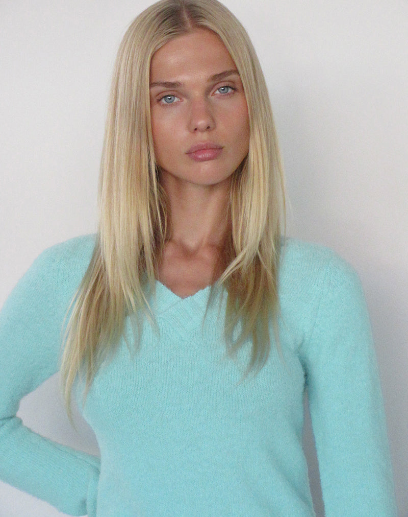 Photo du pull Dinesa en maille bleu clair
