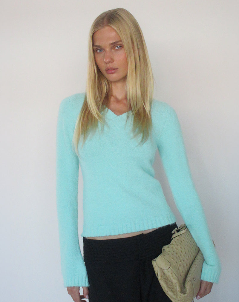 Photo du pull Dinesa en maille bleu clair