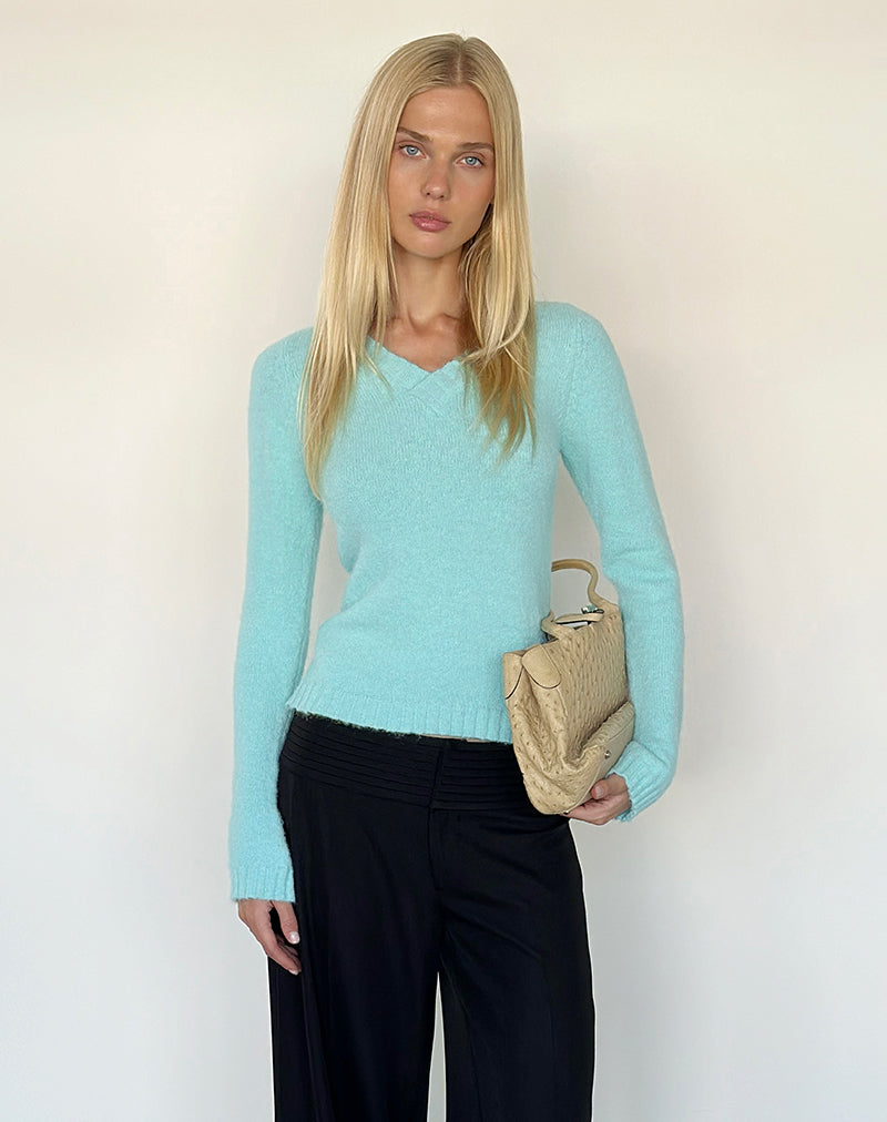 Photo du pull Dinesa en maille bleu clair