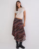 Image of Diona Midi Skirt in Chiffon 70's Shadow Stripe