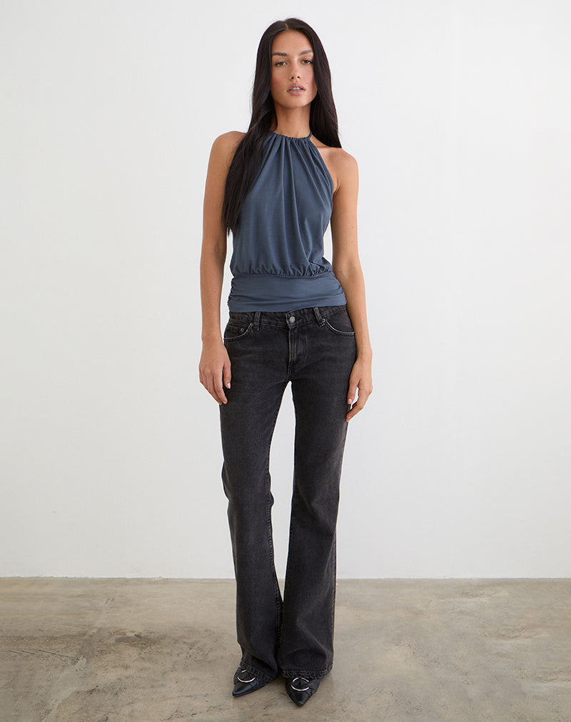 Afbeelding van Diraka High Neck Top in Jersey Ocean Storm