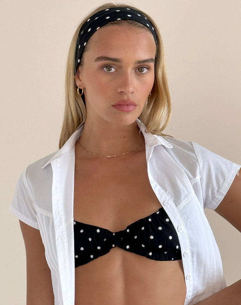 Headband in Polka Black