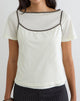 Image of Dolman Tee in Vanilla Ice with Walnut Binding