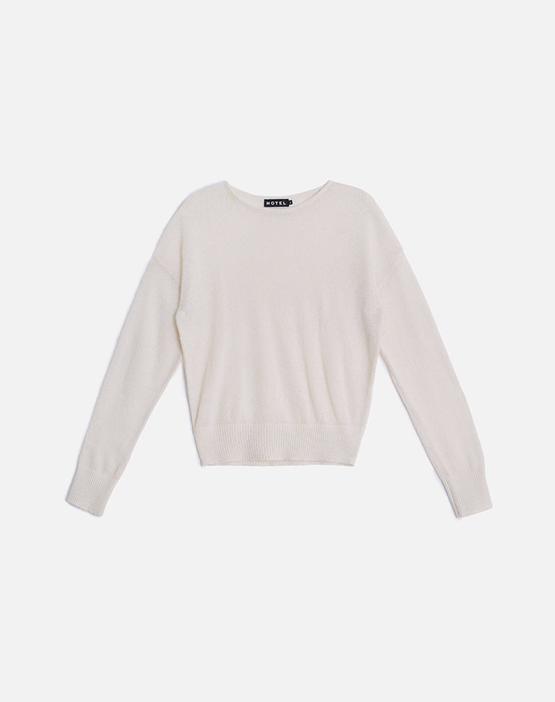 Image of Dorina Long Sleeve Top in Knit Ecru