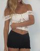 Image of Ritala Shirred Micro Shorts in Black