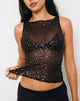 Immagine di Dudley Gilet Top in maglia di paillettes Nero