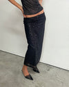 Image of Tresha Maxi Skirt in Sequin Knit Black