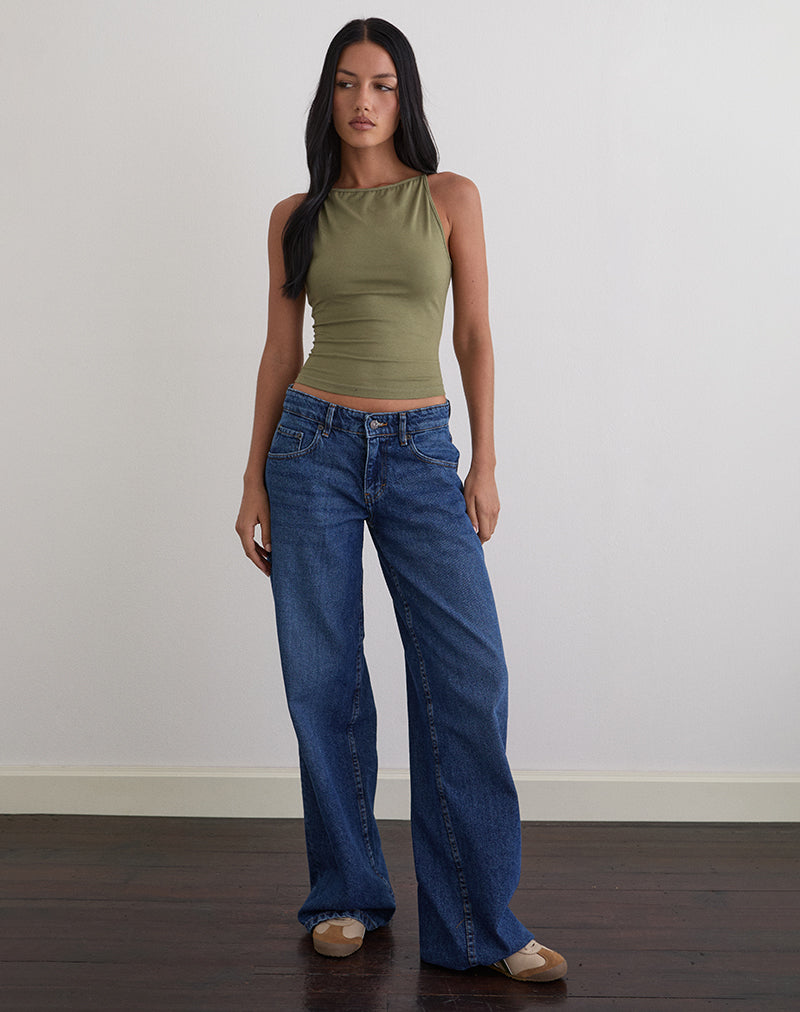 Image of Dudley Vest Top in Jersey Khaki