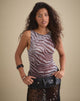 Image of Dudley Vest Top in Printed Mesh Wild Animal Brown