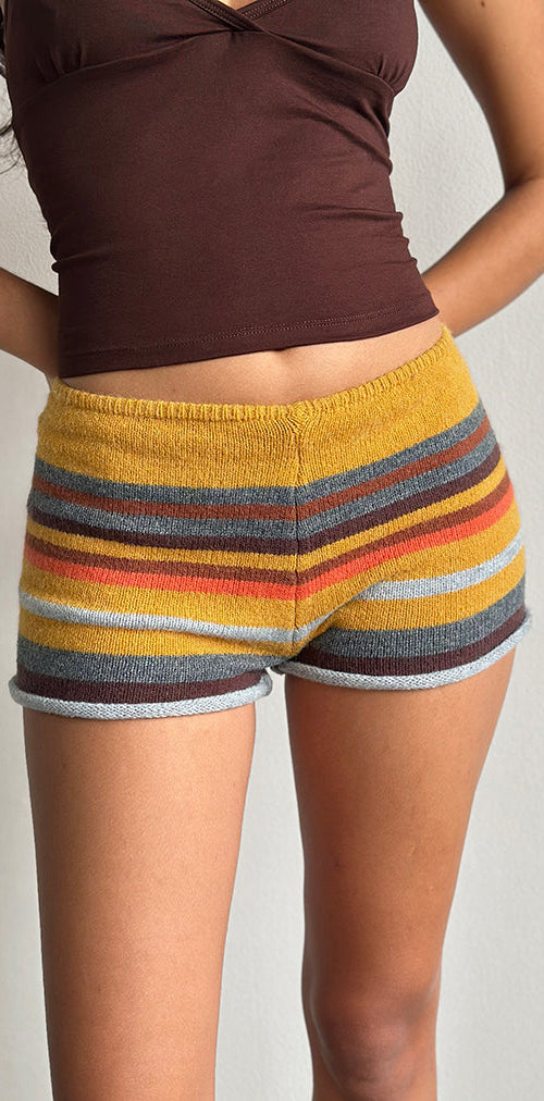 Image of Nikaya Knit Shorts in Multi Stripe Sunset