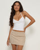 Image of Solla Mini Skirt in Brown Check