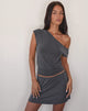 Image of Elysian Asymetric Top in Dark Grey Cupro