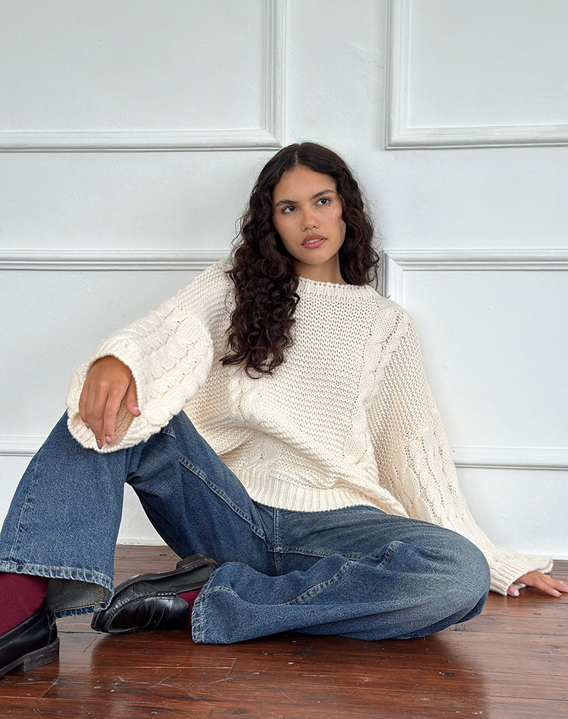 Image of Emarti Jumper in Luxe Chunky Knit Ivory