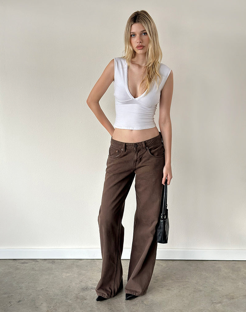 Image of Low Rise Parallel Jeans in Dark Chocolate