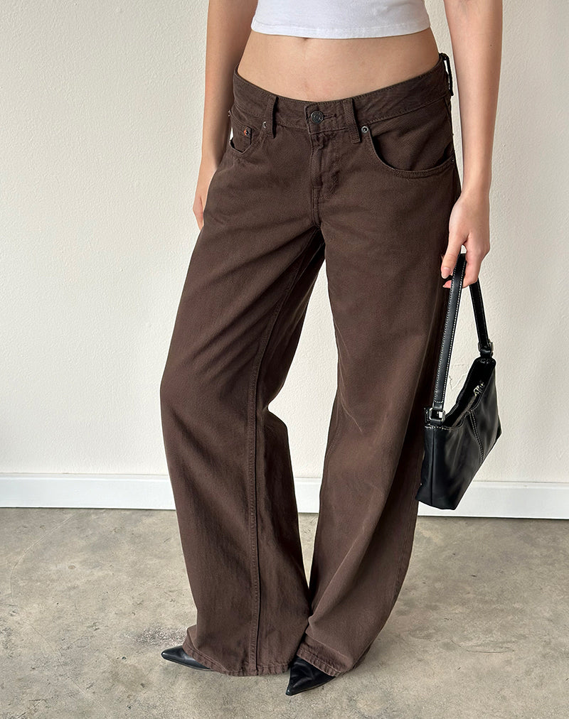 Image of Low Rise Parallel Jeans in Dark Chocolate