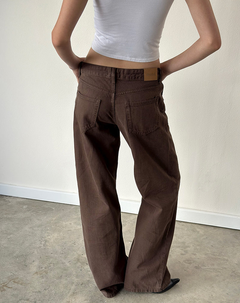 Image of Low Rise Parallel Jeans in Dark Chocolate