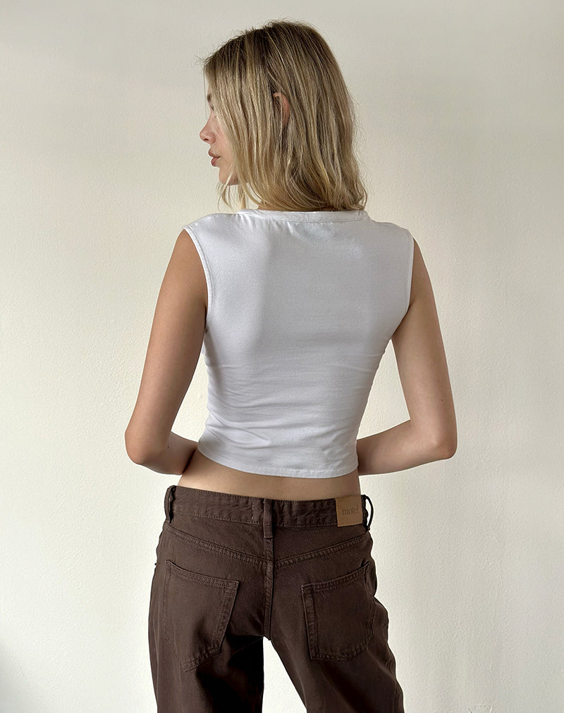 Immagine di Emberly Plunge Top in bianco