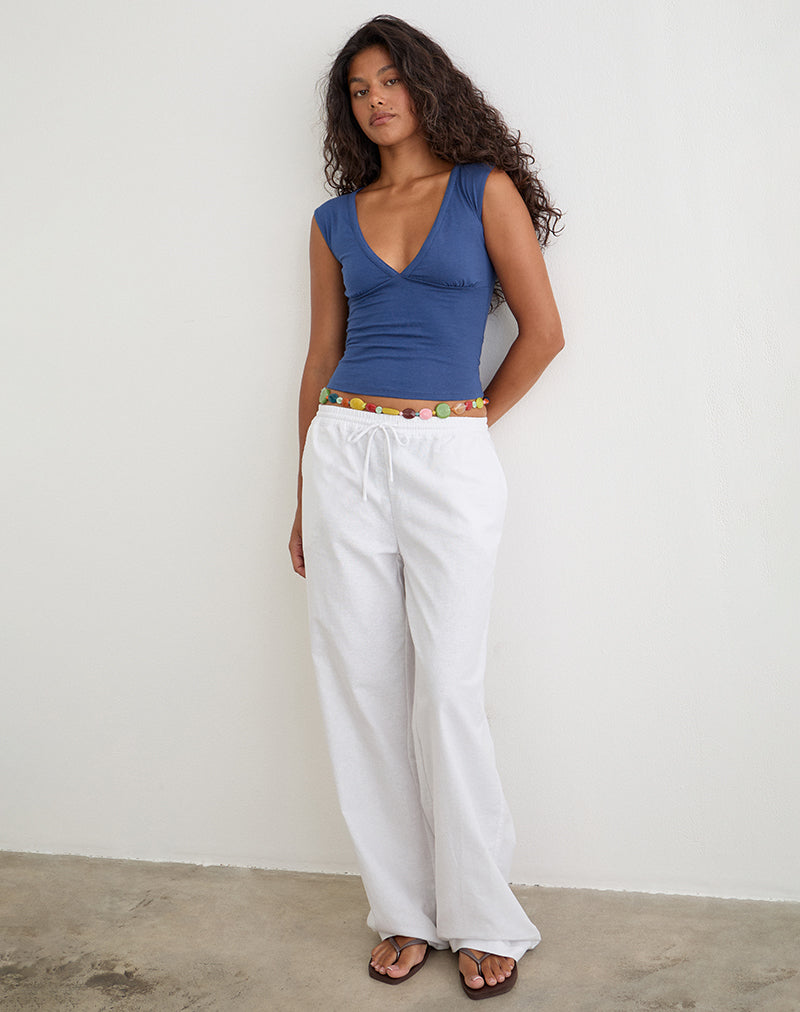Image of Wasic Wide Leg Trouser in White