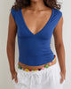 Image of Emberly Plunge Top in Dazzling Blue