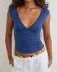 Image of Emberly Plunge Top in Dazzling Blue