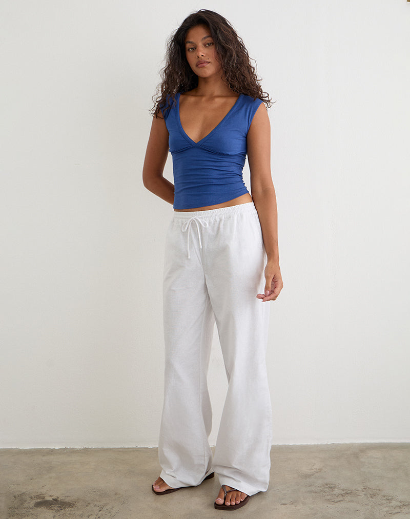 Image of Wasic Wide Leg Trouser in White