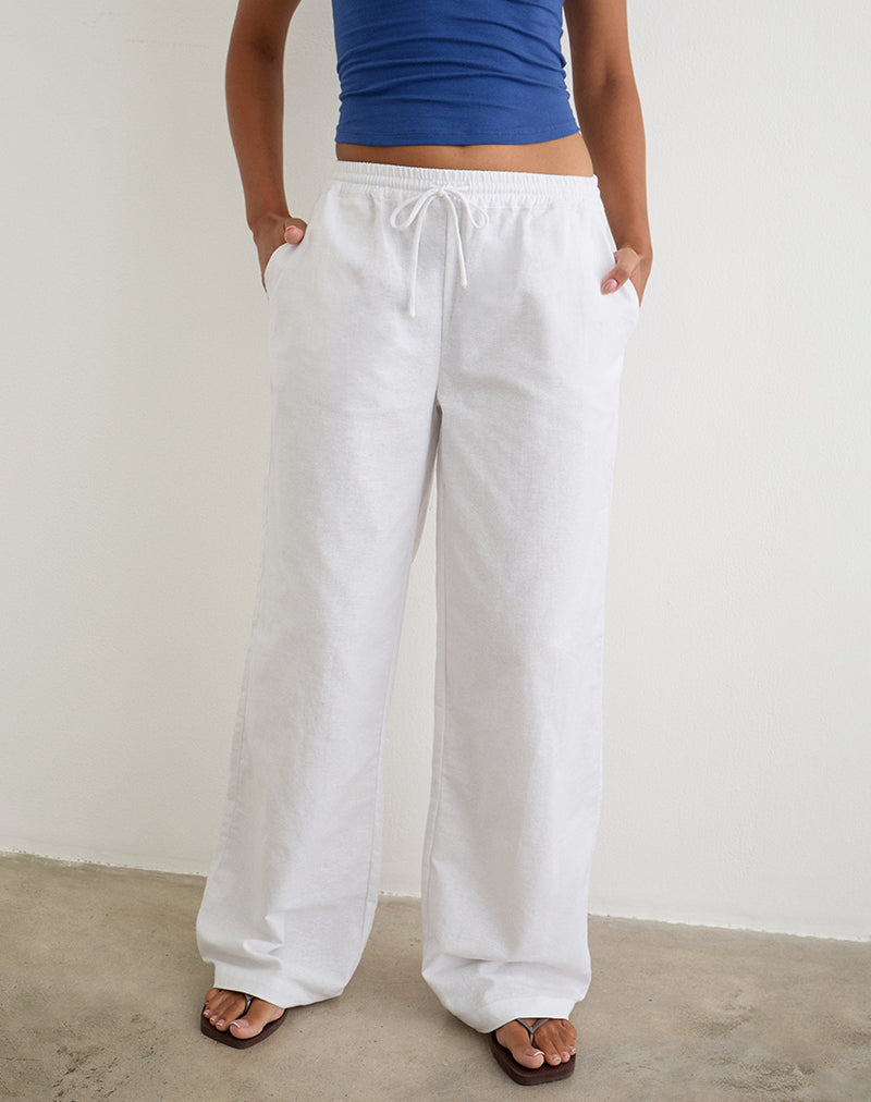 Wasic Wide Leg Trouser in White