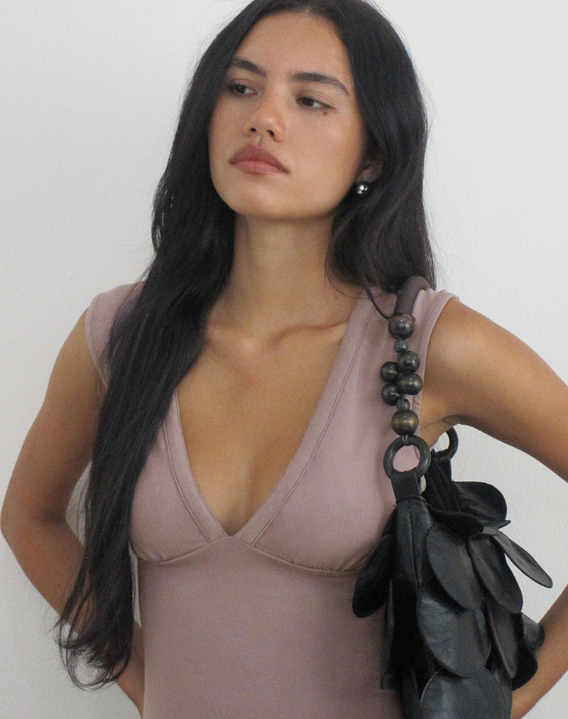 Image of Emberly Plunge Top in Dusty Mauve