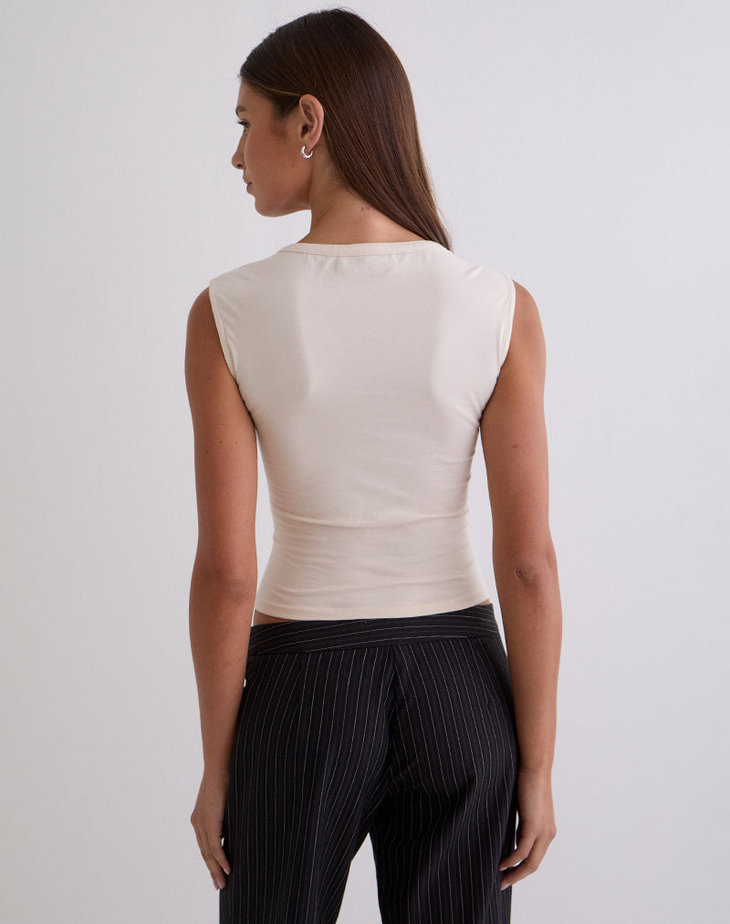 Image of Emberly Plunge Top in Tofu