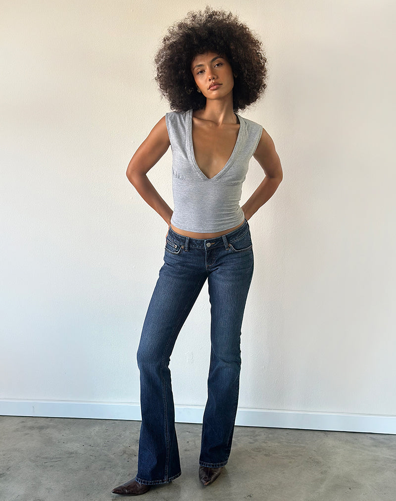 Image de Emberly Plunge Top in Grey Marl
