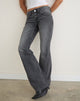 Image of Low Rise Twisted Seam Jeans in Washed Black Grey