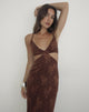 Image of Emily Maxi Dress in Floral Jacquard Chiffon Brown