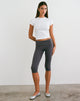 Image of Enmu Capri Trouser in Jersey Charcoal Grey with Eyelets