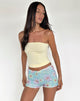 Image of Erna Micro Short in Sequin Blooming Flower Blue