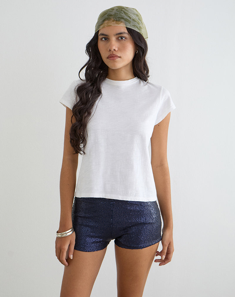 Image of Erna Micro Short in Drape Sequin Navy