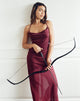 Image of Eshara Maxi Dress in Chiffon Satin Burgundy